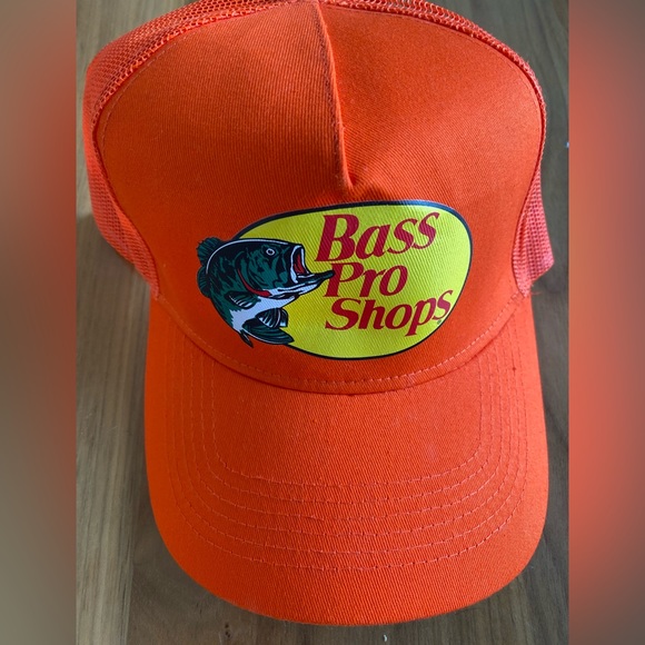 Bass Pro Shops A Frame trucker hat orange SnapBack - Picture 8 of 9